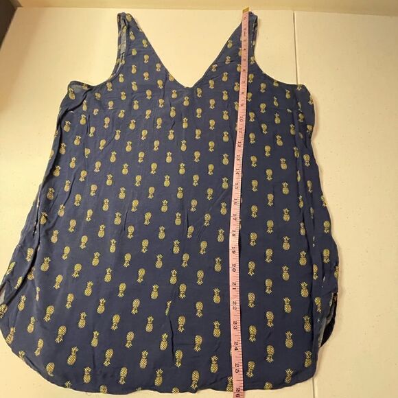 Gap sleeveless Pineapple blouse viscose navy blue medium - Picture 4 of 6